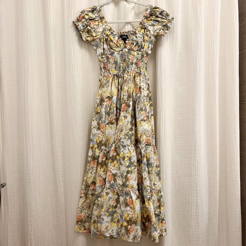 Weworewhat Danielle Bernstein Printed Poplin Midi Dress